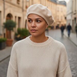 NWT: Goorin Bros wool felt beret cream Ivan Budsky 100% Wool